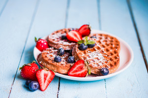 Stockfoto: Waffeln mit Blaubeeren© ehaurylik - Fotolia